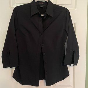 Express Black Button Down Shirt Stretch Size 8